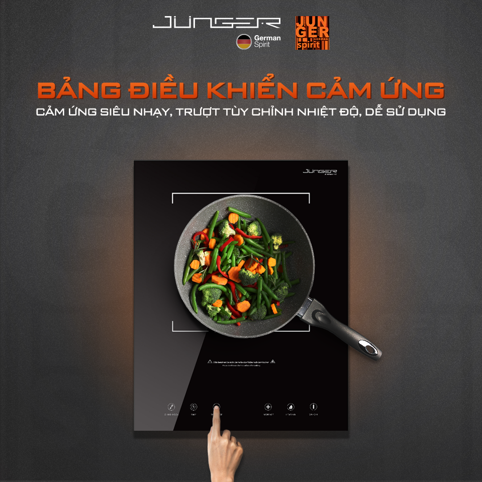 Bếp đơn hồng ngoại Junger MT-92 2200W Không kén nồi Hàng Chính Hãng Bảo Hành 12 Tháng
