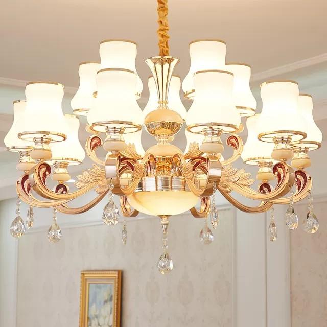 Đèn chùm pha lê cao cấp 8 và 15 tay bóng, tặng kèm bóng led