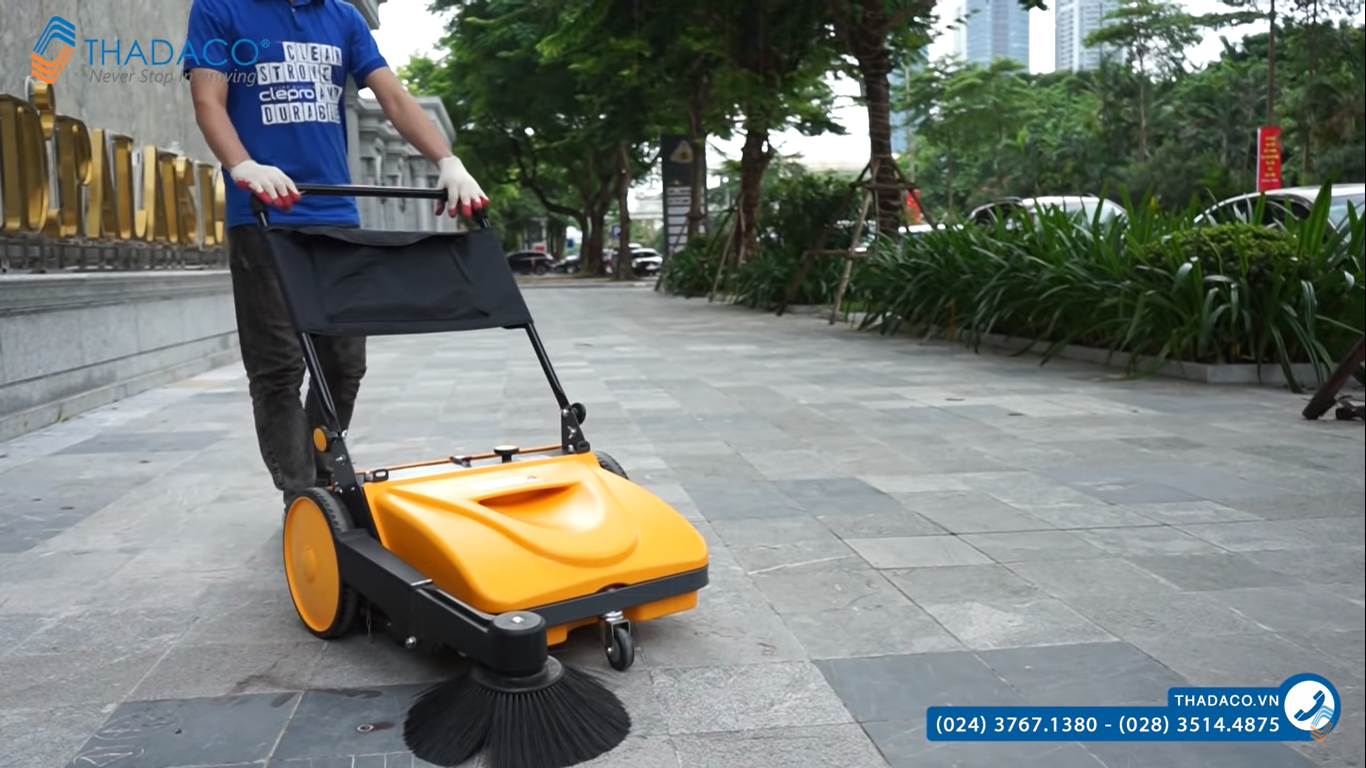 Xe Quét Rác Đẩy Tay Clepro CW-760/1, Thùng chứa rác: 25L + 4L - Hàng chính hãng