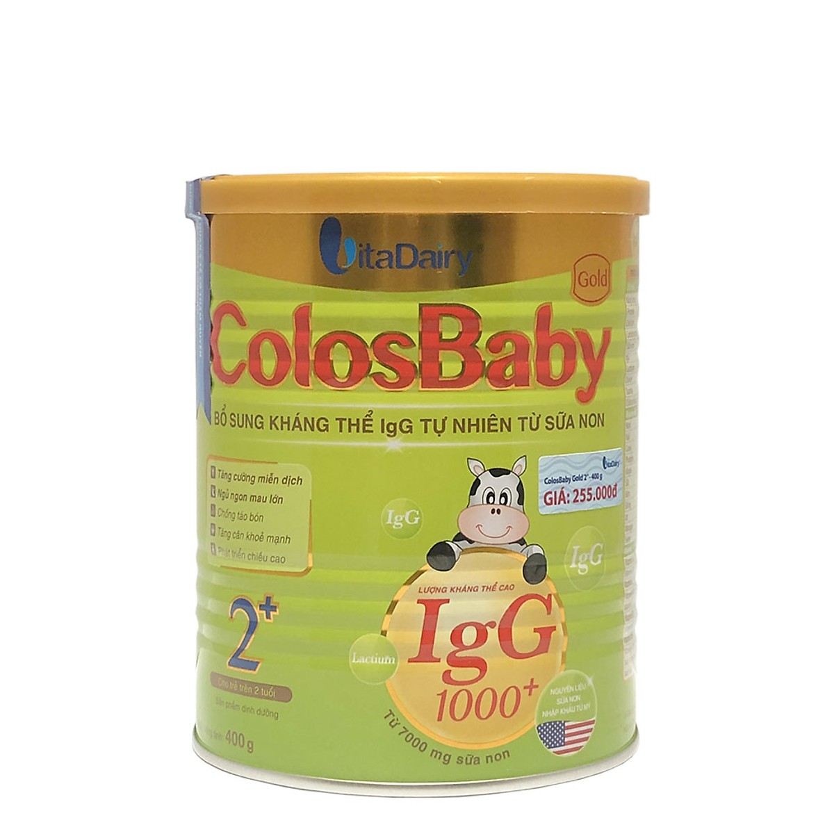 3 Hộp Sữa Bột Vitadairy ColosBaby Gold 2+ (400g)