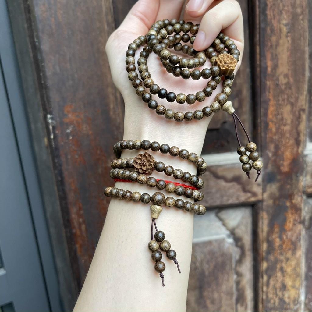 Vòng Tay 108 hạt Trầm Hương TẶNG HỘP GẤM - chuỗi 108 hạt trầm tốc vườn đeo tay nam nữ quấn 3-4 vòng. chuỗi hạt niệm Phật
