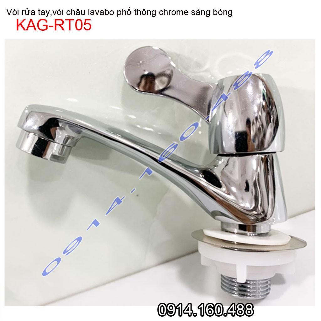 Vòi lavabo lạnh KAG-RT05, vòi chậu rửa mặt thân nhỏ tay gạt giá sỉ nước mạnh sử dụng tốt