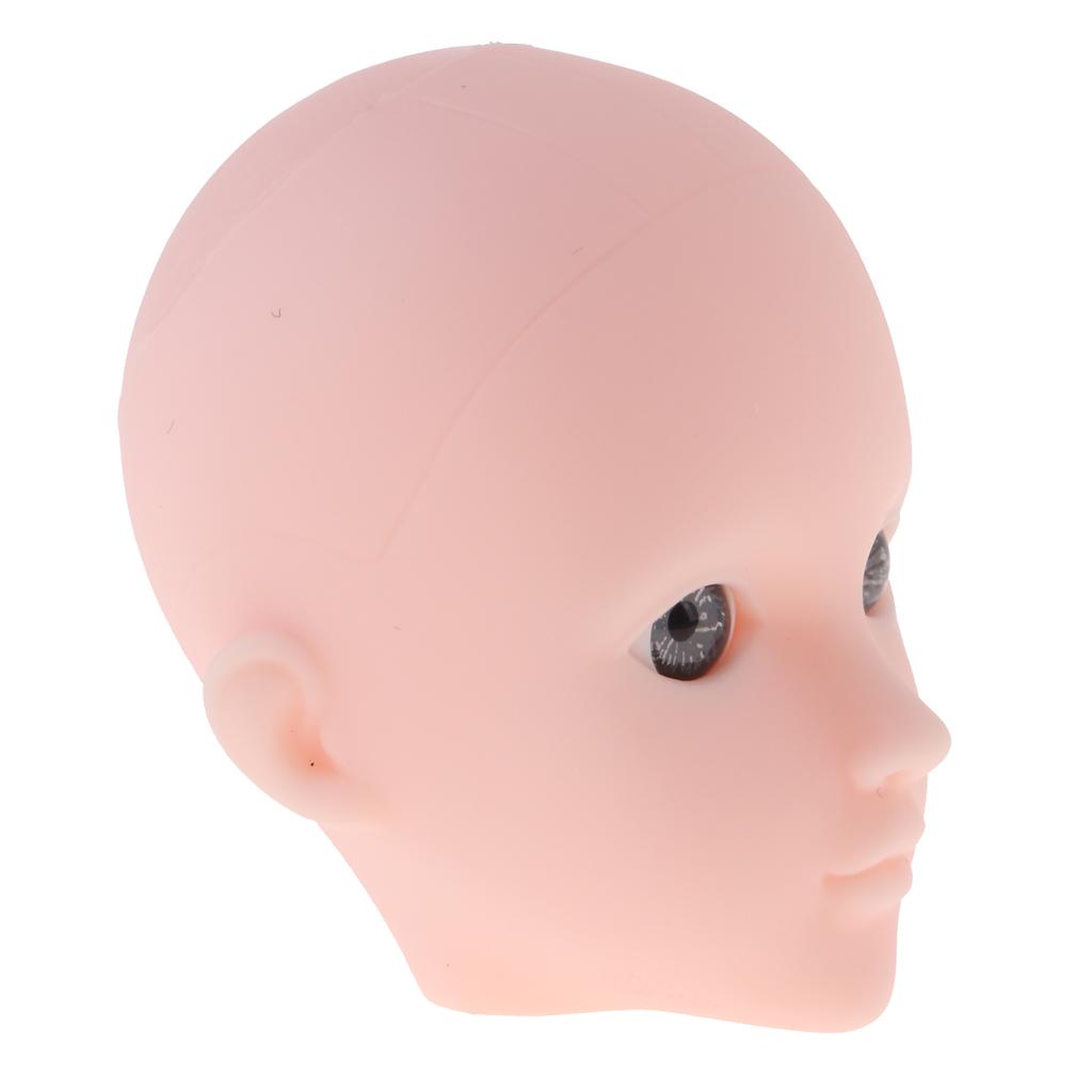 Beautiful Female Gray Eyes No Makeup Head for 1/6 BJD OB Doll DIY Making Body Parts