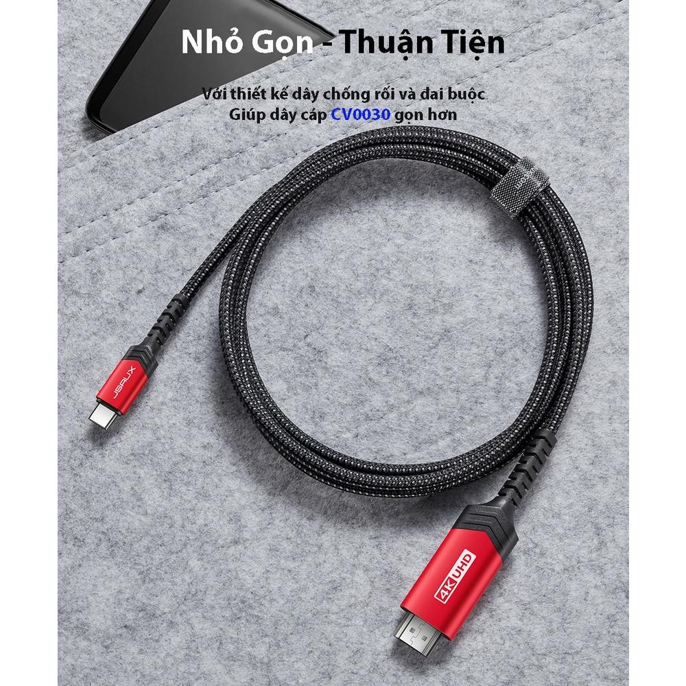 Cáp Chuyển Đổi Type C sang HDMI CV0030 JSAUX 4K 60Hz 3M Cho Tất Cả Thiết Bị Type C – Macbook, Samsung, Oppo, Huawei…- Hàng chính hãng