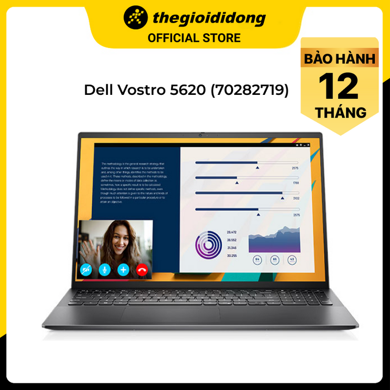 Laptop Dell Vostro 5620 i5 1240P/16GB/512GB/16&quot;F/OfficeHS/Win11/(70282719)/Xám - Hàng chính hãng