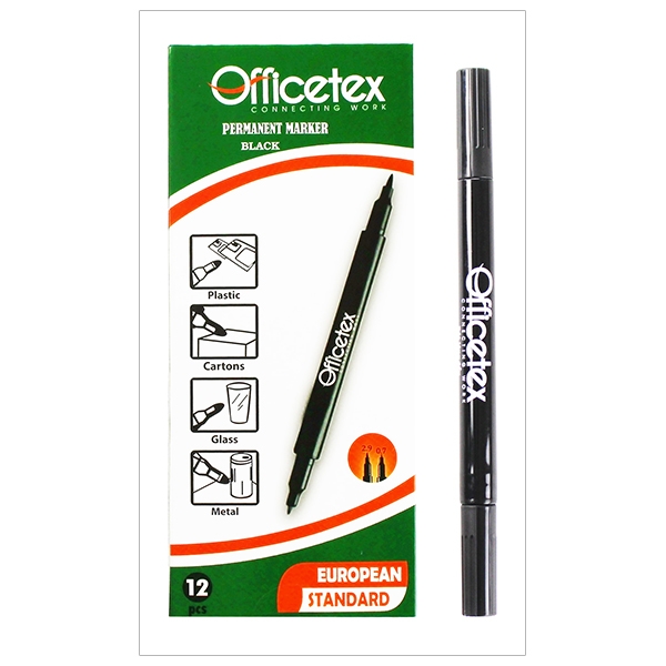 Bộ 3 Bút Lông Dầu Mực Đen/OT-PM004BL