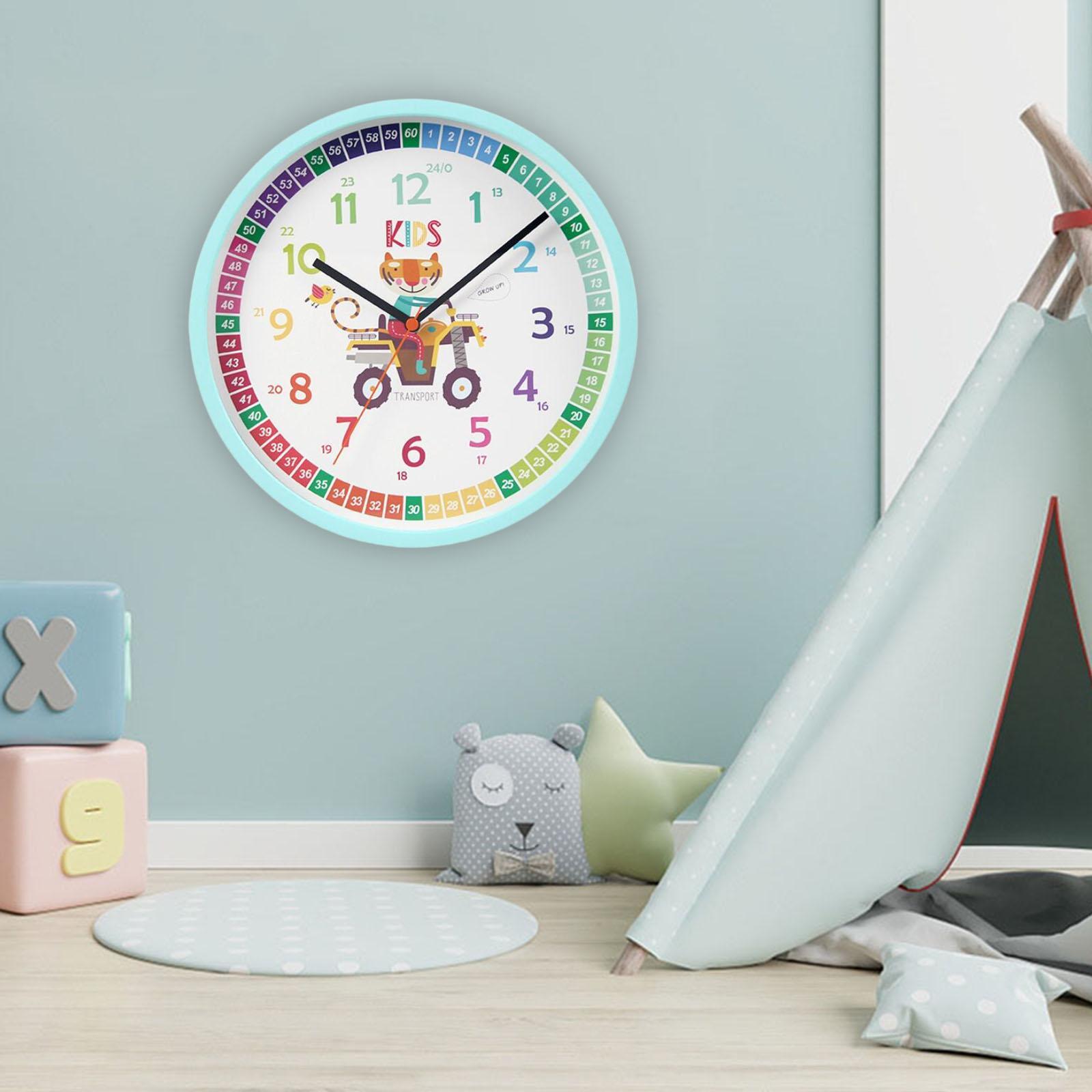10" Analog Clock for Kids Teaching Clock Silent for Kids School Home Teachers Living Room