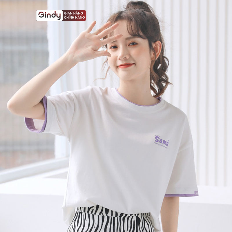 Áo thun tay lỡ form rộng nữ unisex vải 100% cotton phông basic thoáng mát local brand GINDY A006
