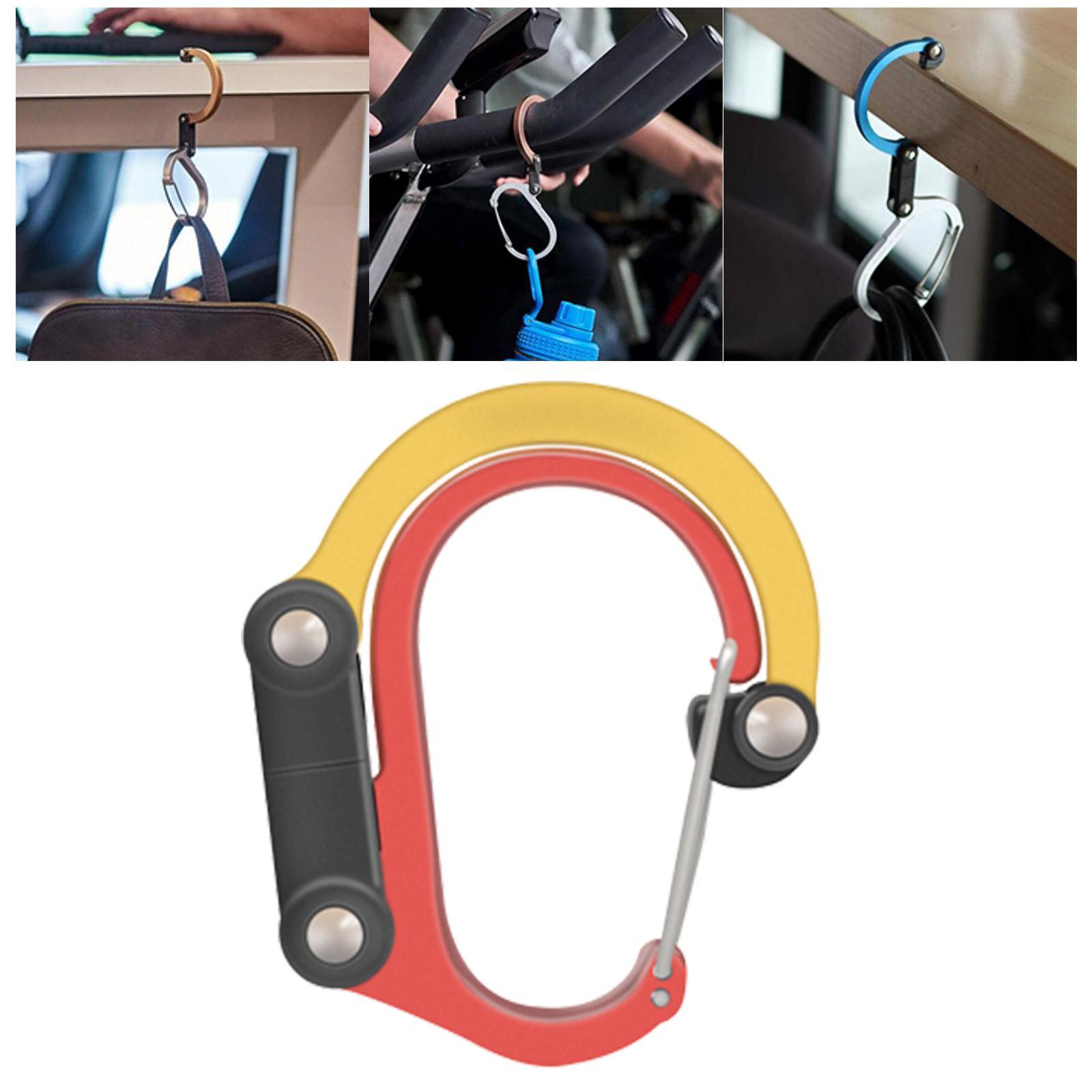 Carabiner Clip and Hook Multifunctional D Shaped Lightweight Small Snap Hook Gear Clip for Hammocks Mountaineering Traveling Fishing Camping