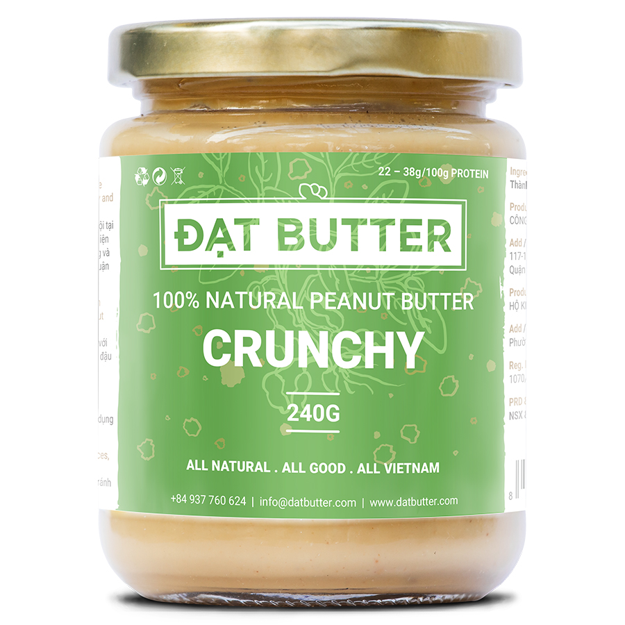 Bơ Đậu Phộng Nguyên Chất Có Hạt Đạt Butter