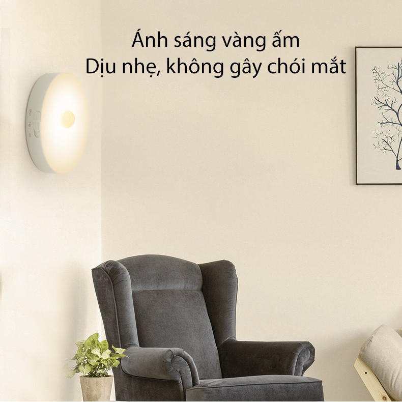 Đèn LED cảm ứng thông minh không dây, Pin sạc, có nam châm gắn tường cho phòng ngủ, nhà vệ sinh tủ quần áo - DH2011