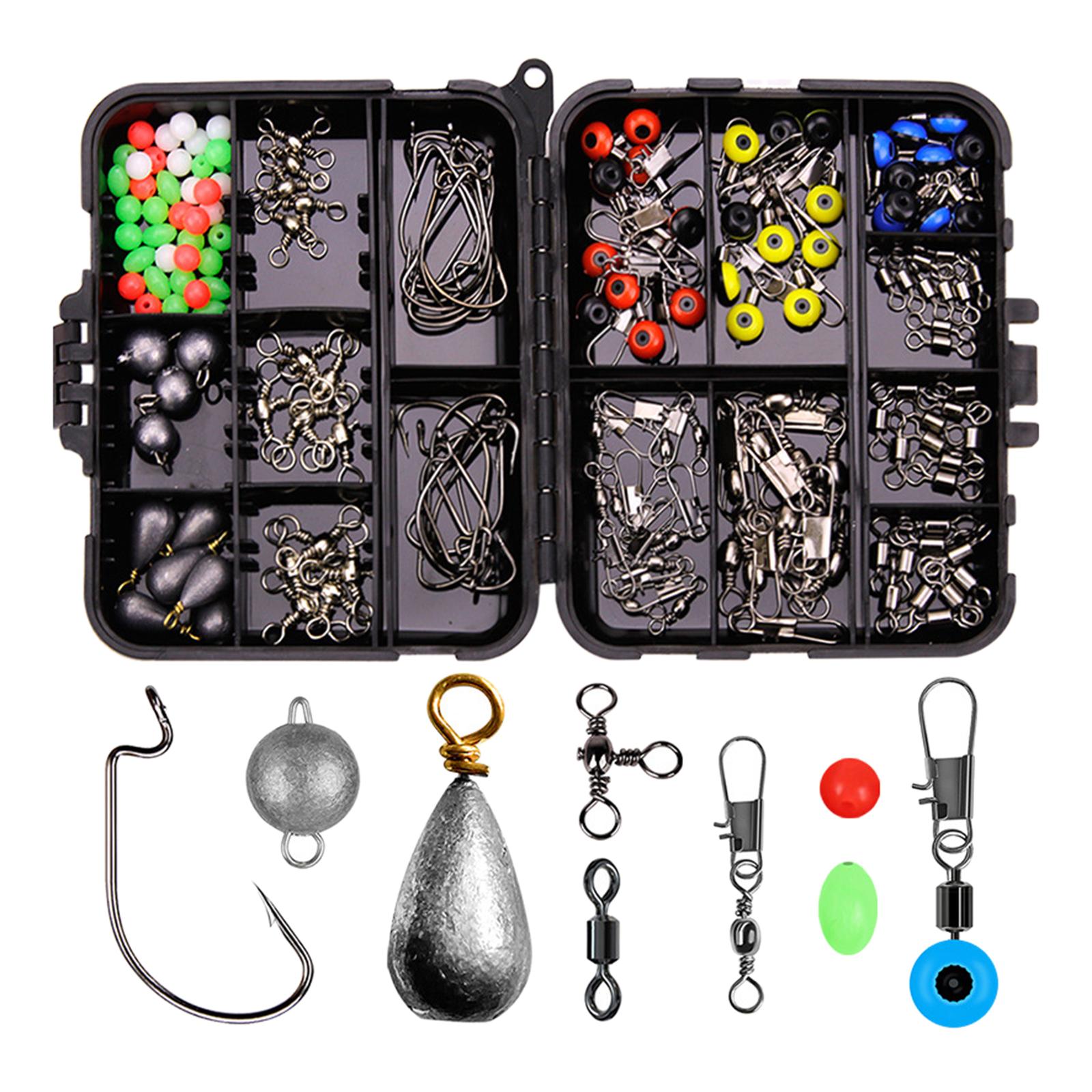 165pcs Carp Fishing Tackles Lead Sinker Beads Fishing Barrel Hook