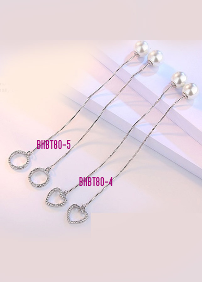 Bông tai ngọc trai dài đá zircon BHBT80