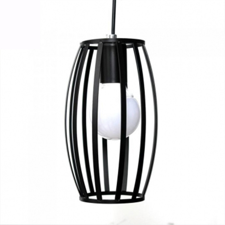 Đèn thả trang trí khung lồng trụ khung sắt tĩnh điện - Tặng kèm bóng LED