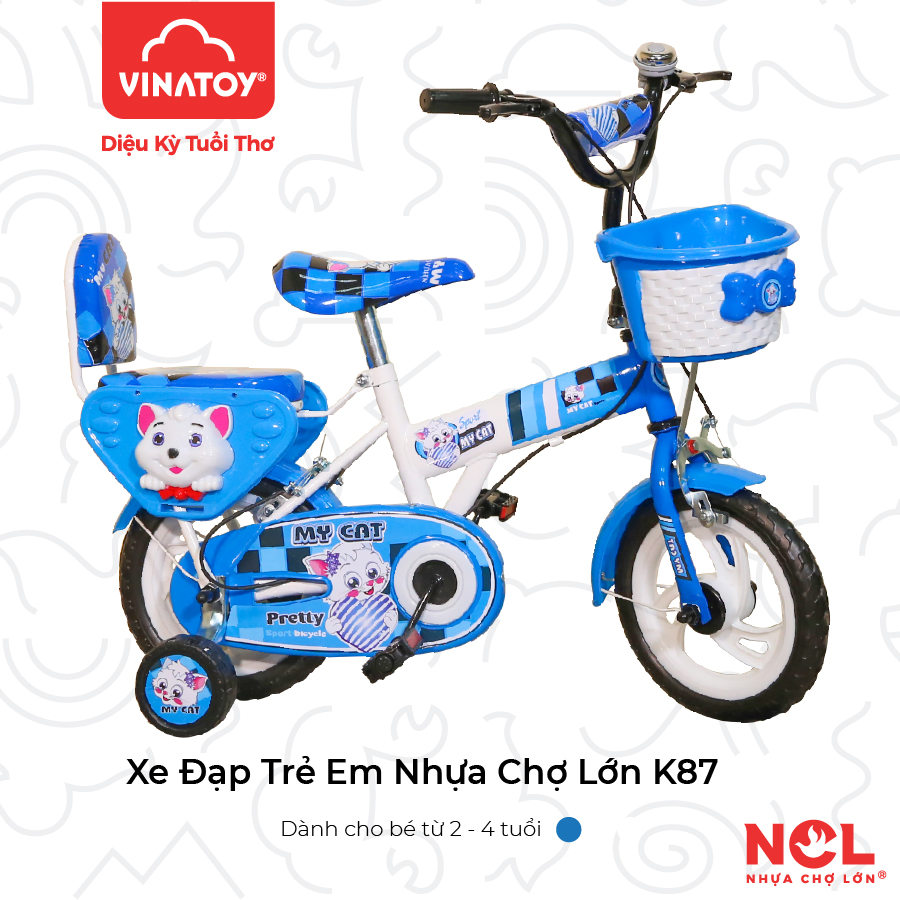 Xe Đạp Trẻ Em Nhựa Chợ Lớn K87 - Cho Bé Từ 2 đến 4 Tuổi