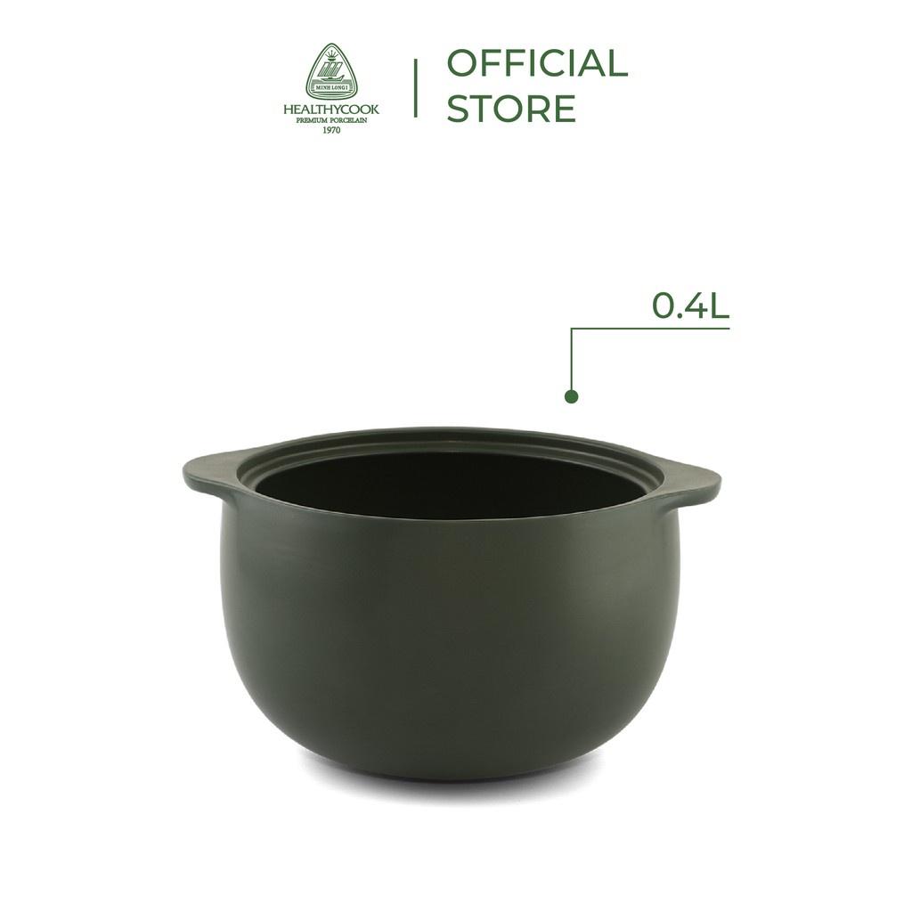 Nồi sứ dưỡng sinh Minh Long - Vesta 0.4 L + nắp dùng cho bếp gas, bếp hồng ngoại, không dùng cho bếp từ