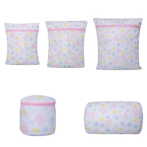 Combo Set 5 Túi Lưới Giặt Bảo Vệ Quần Áo Họa Tiết Hình Hoa Dùng Trong Giặt Giũ