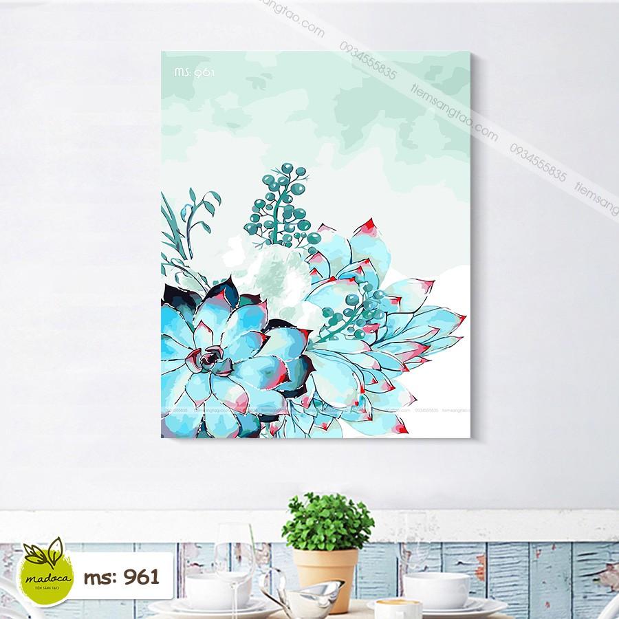 Tranh tô màu 40x50cm có khung Sắc Hoa mã 961, 962, 963