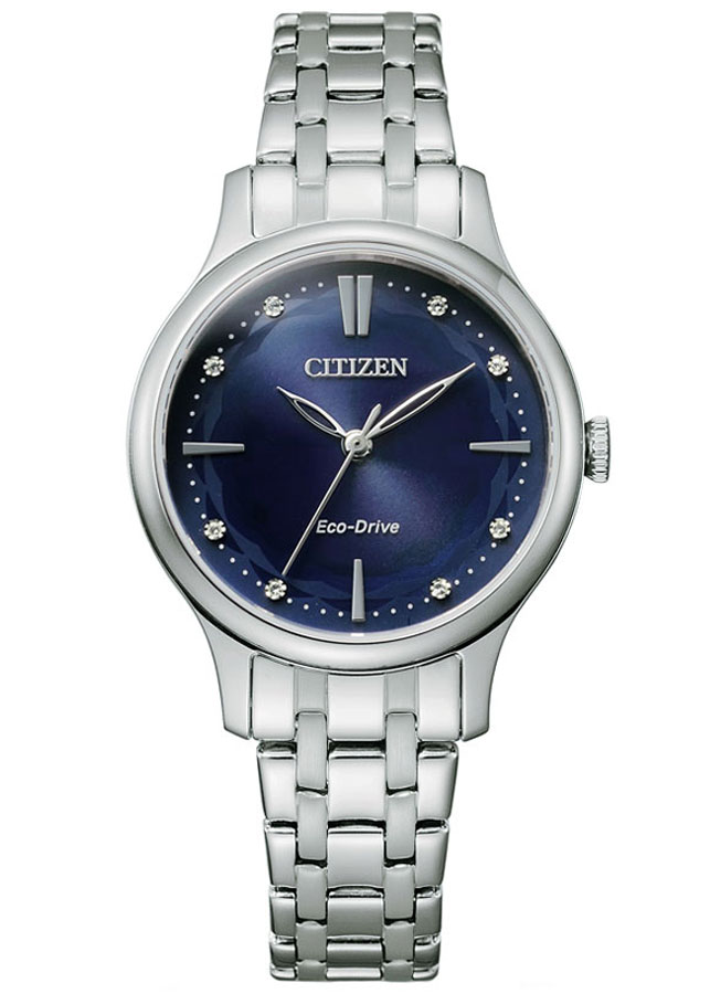 Đồng Hồ Nữ Citizen Đính Đá Swarovski Dây Thép Không Gỉ EM0890-85L - Mặt Xanh