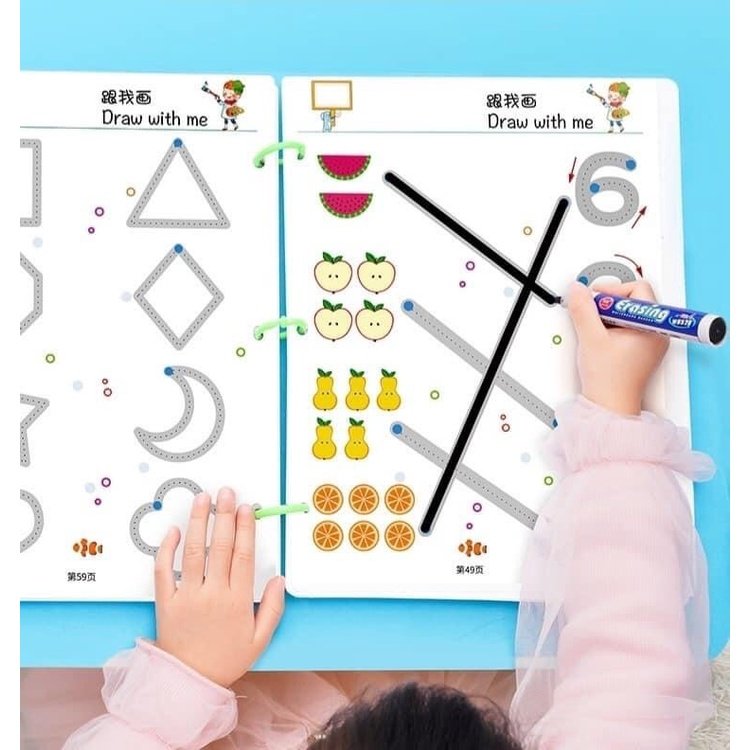 ￼Đồ chơi giáo dục sớm Montessori Baostore vẽ và xóa được cho bé, chất liệu cao cấp, giáo dục sớm cho trẻ từ 1+
