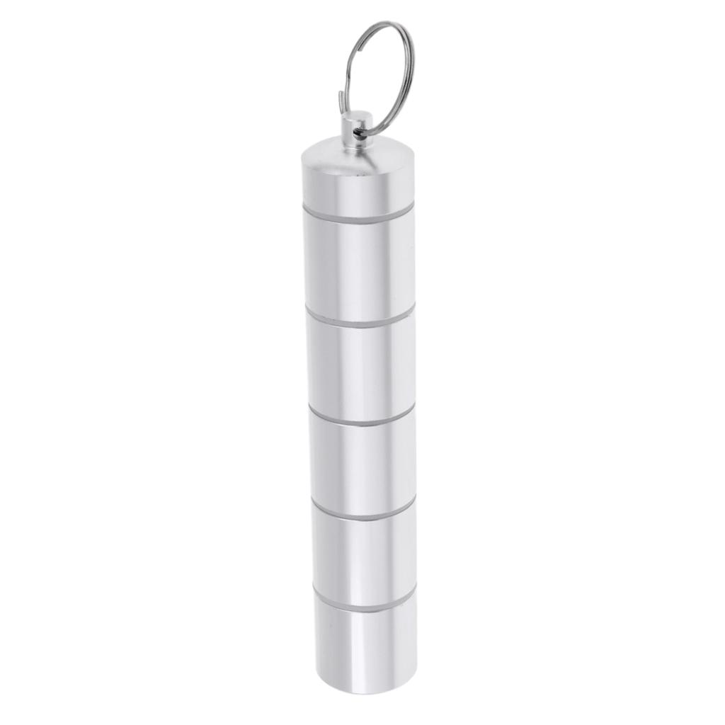 Waterproof Aluminum Pill Box Drug Keychain Container