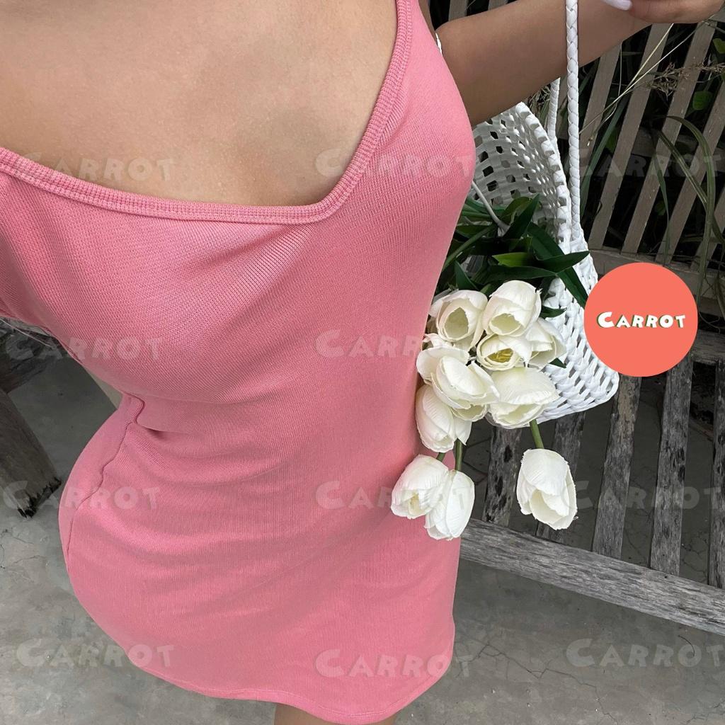 Đầm body 2 dây váy ngắn năng động dễ thương chất thun cao cấp carrotxinhdep đi chơi đi du lịch