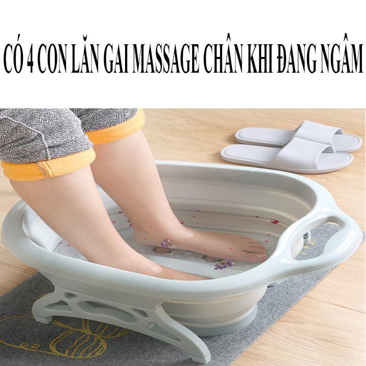 Chậu ngâm chân matssage gập gọn thông minh màu sắc sang trọng hàng loại dầy