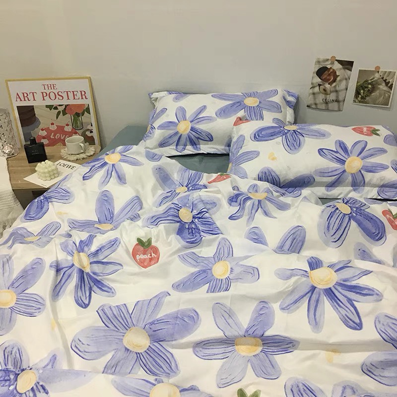 Bộ chăn ga gối poly cotton 4 món hàng nhập cực đẹp