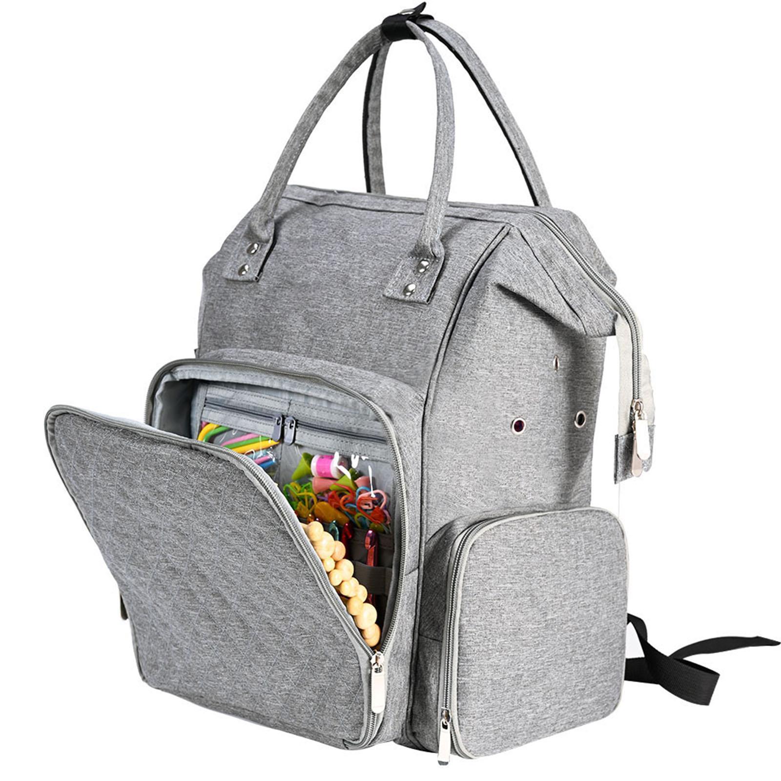Large crochet bag tote hooks accessories gray