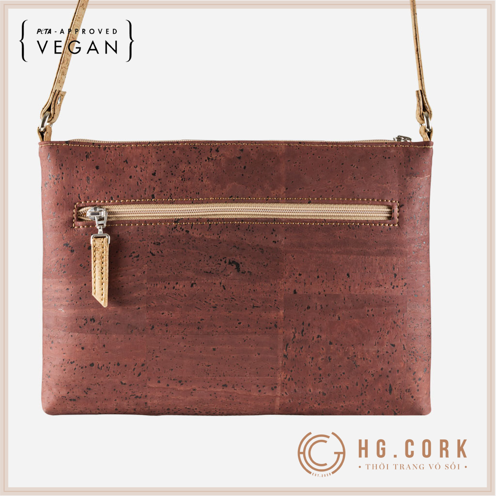 Túi Đeo Chéo Nữ Cao Cấp Phối Khóa - SMALL CROSSBODY PURSE - HGcork Corkor CK159 - Vật liệu da cork thực vật thuần chay - Sản phẩm Handmade, Sản xuất tại Bồ Đào Nha