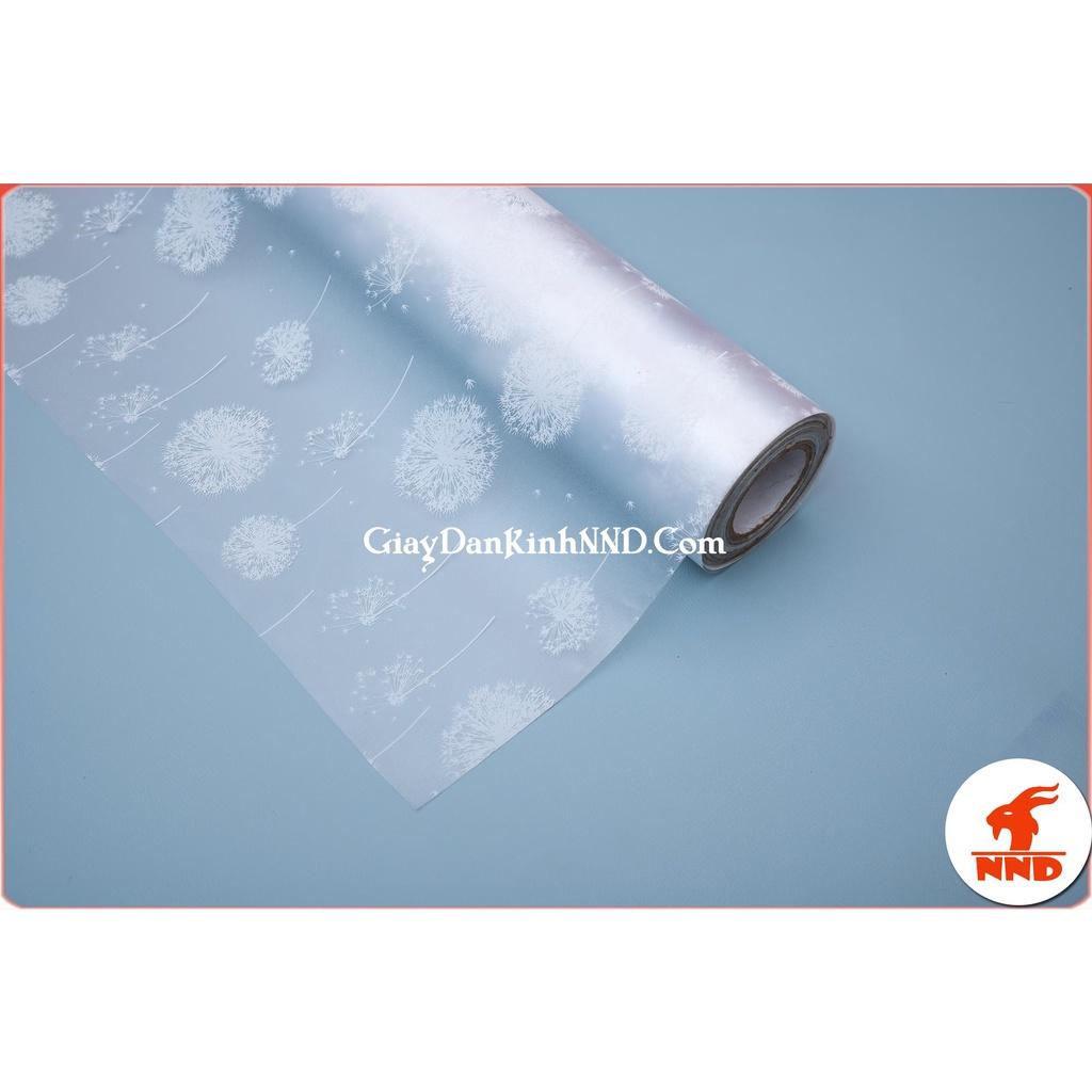 Decal dán kính, giấy đề can dán kính họa tiết hoa bồ công anh trắng, dán kính cửa sổ phòng khách đẹp chống nắng