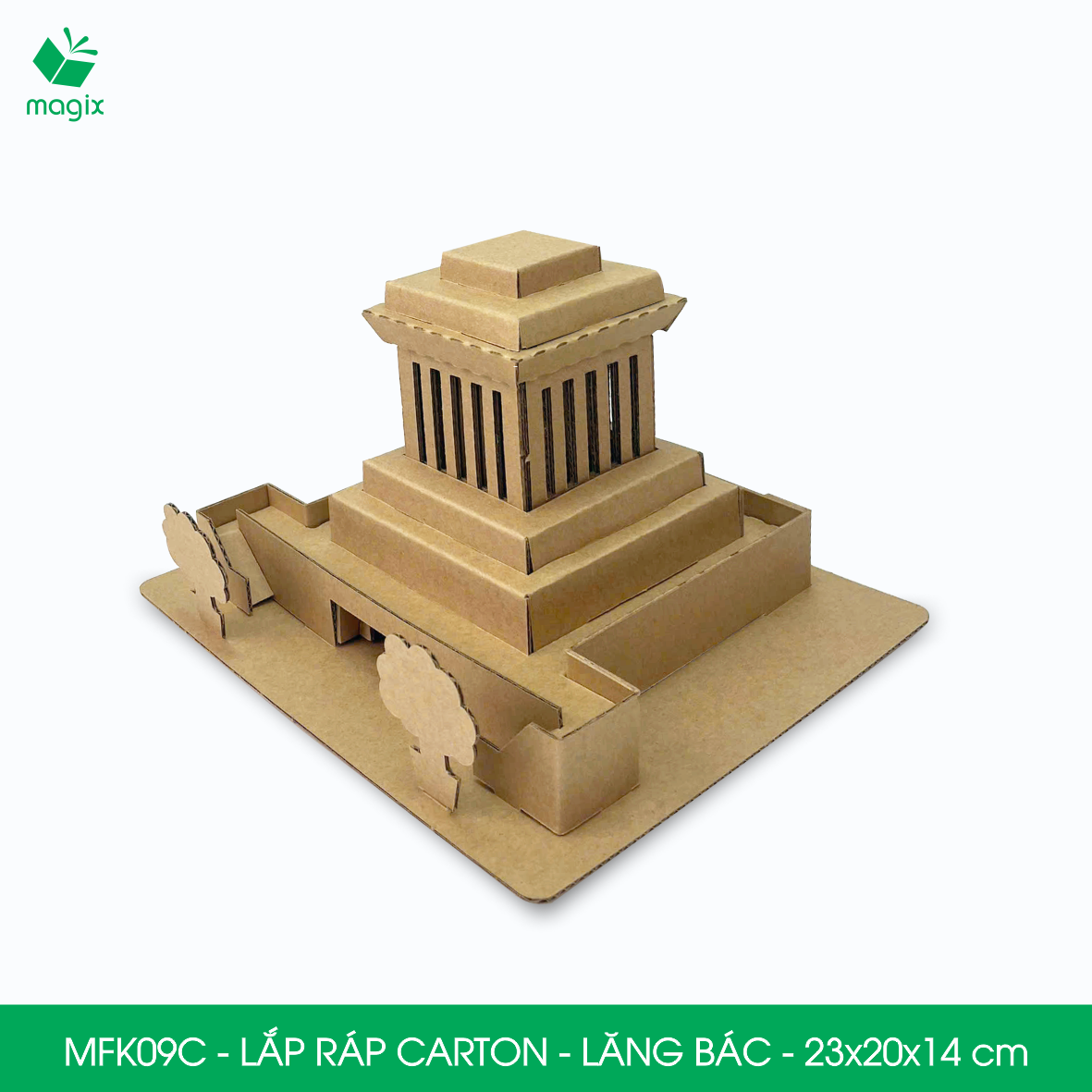 MFK09C - 23x20x14 cm - Mô hình Lăng Bác lắp ráp từ bìa carton cao cấp, mô hình địa danh Việt Nam