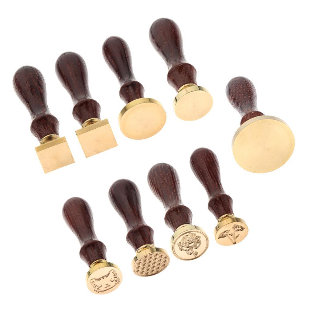 Exquisite Copper Sealing Wax Seal Stamp Wood Handle