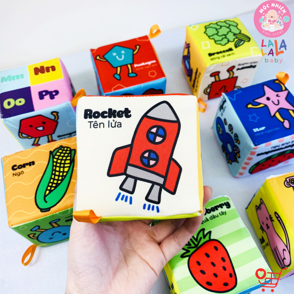 Đồ Chơi Hình Khối Vải Xúc Xắc Vui Nhộn Travel Block 9 pcs - Lalala Baby