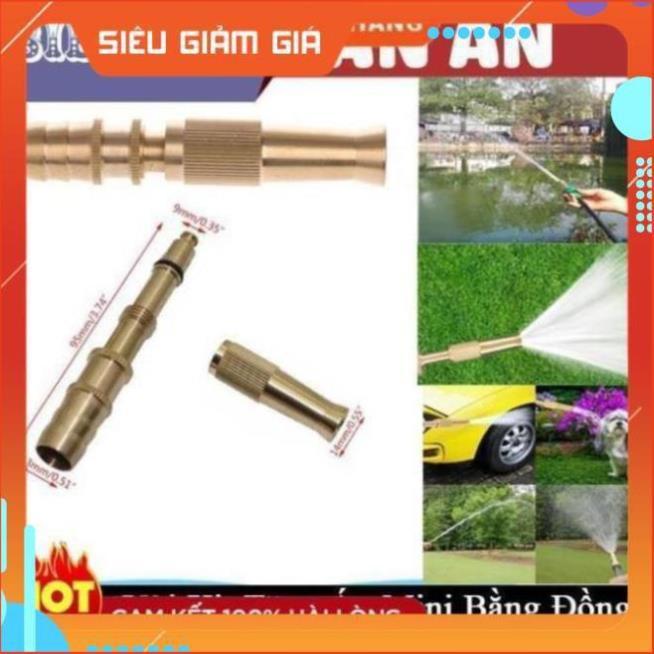 Đầu vòi xịt tăng áp mini Đầu vòi tăng áp đa năng bằng đồng tưới cây rửa xe cực mạnh 206587 tặng đai