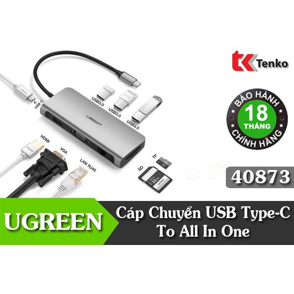 Cáp USB Type-C To HDMI/VGA/ USB 3.0/ SD/Lan 40873 - Hàng nhập khẩu