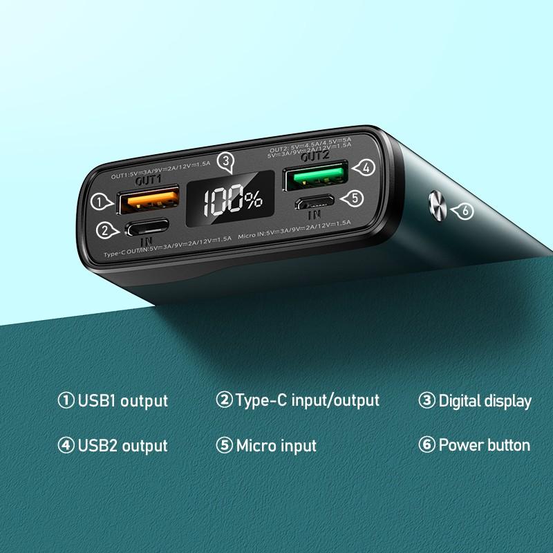 Pin sạc dự phòng Remax RPP-129 20000mAh sạc nhanh QC3.0 max 22.5W, Type-C PD 18W - Hàng Chính Hãng