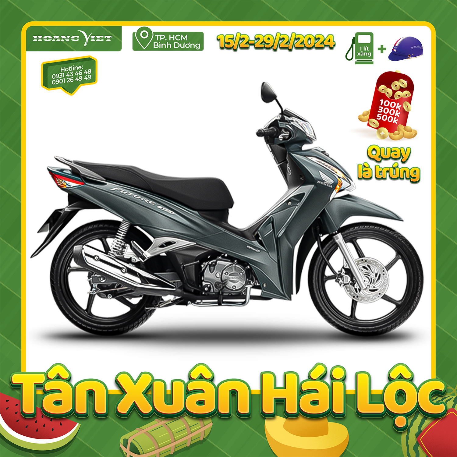 XE MÁY HONDA FUTURE 125-FI ĐẶC BIỆT 2022 - PHANH ĐĨA VÀNH ĐÚC - Xanh Đen