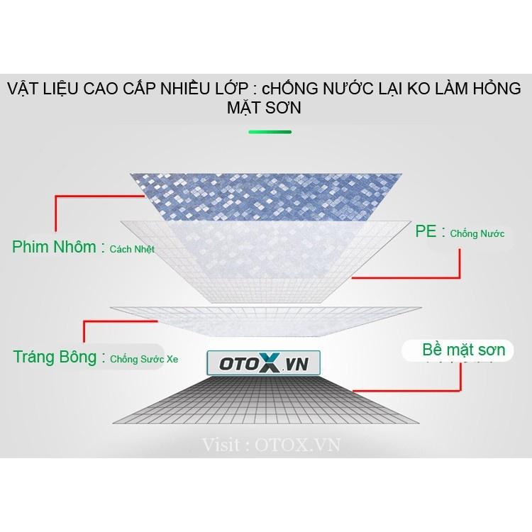 Bạt phủ ô tô cao cấp 3 lớp tráng nhôm chống nắng, mưa (bản cao cấp)