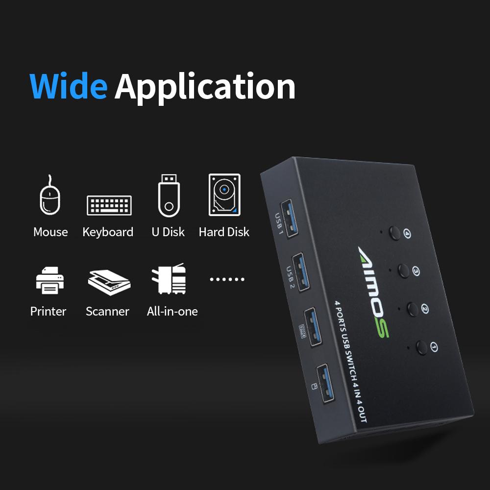Máy in AIMOS AM-404K USB 4 cổng Bàn phím Chuột U Đĩa HDD Bộ điều khiển USB