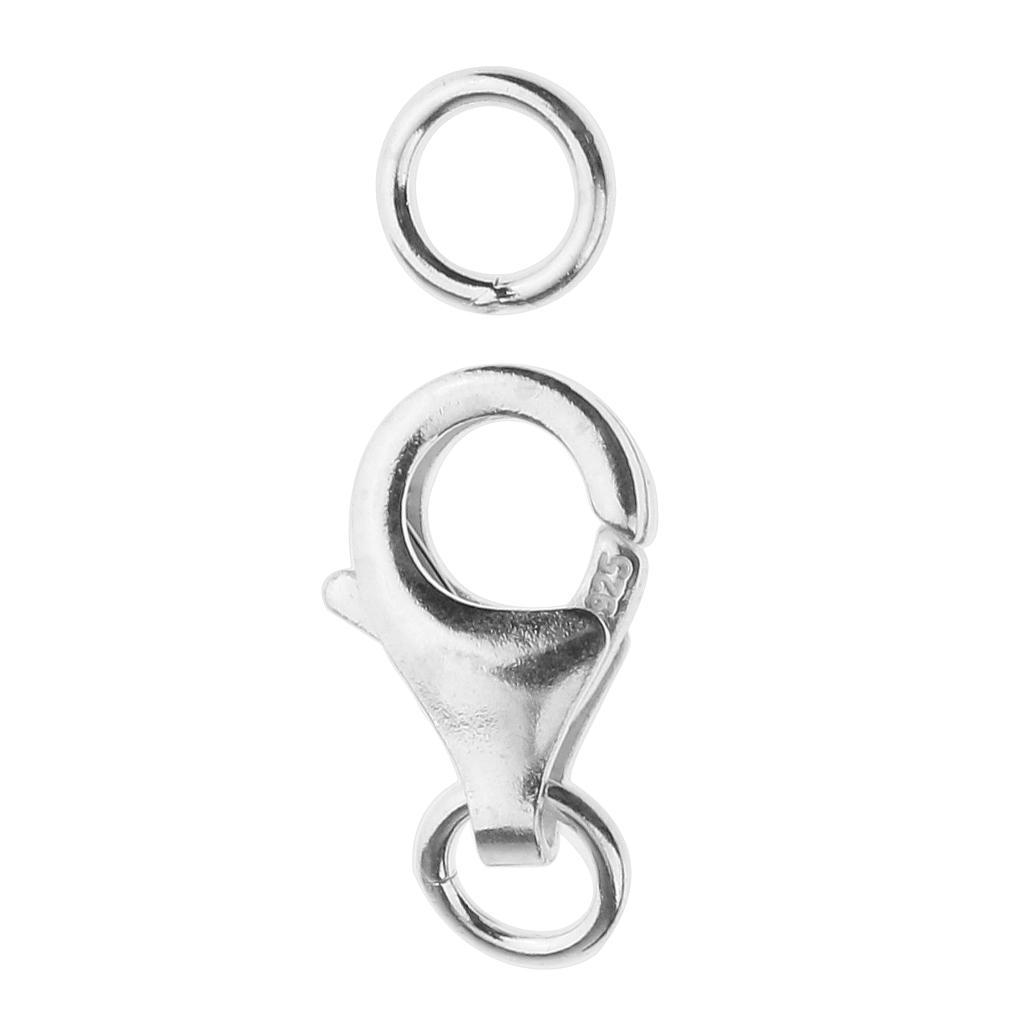 1 Piece 925 Sterling Lobster Claw Clasp with Jump DIY Craft 8mm
