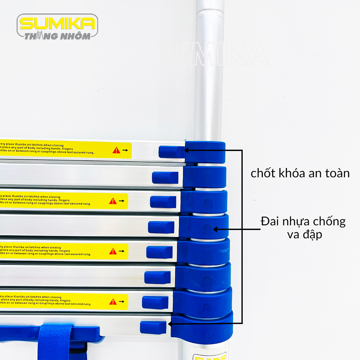 Thang nhôm rút gọn SUMIKA SKB440 - Chiều cao tối đa 4,4m, chiều cao rút gọn 0,92m, tải trọng 300kg