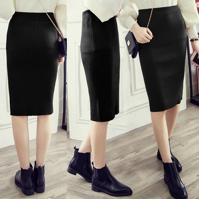 Chân Váy Bút Chì Chất Thun Gân - 3 Loại