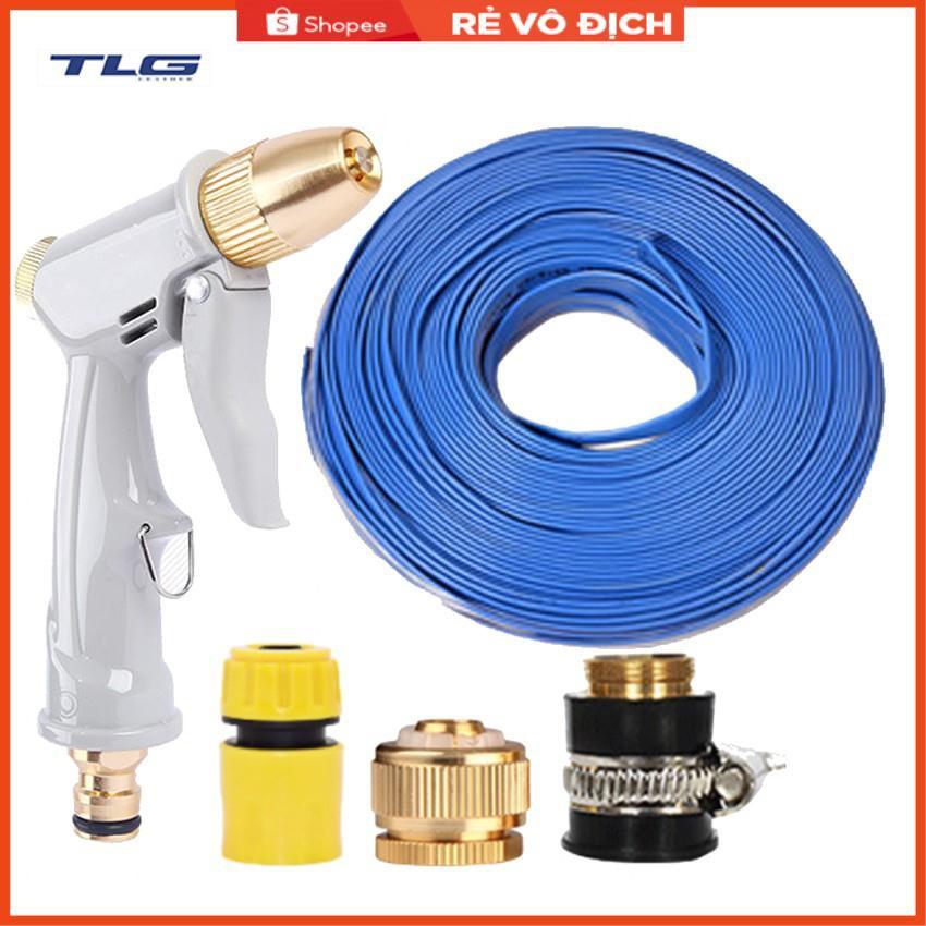 Bộ dây vòi xịt nước tưới cây rửa xe,tăng áp 3 lần, loại 3-5m (cút nhựa nối đồng nhựa) 206846