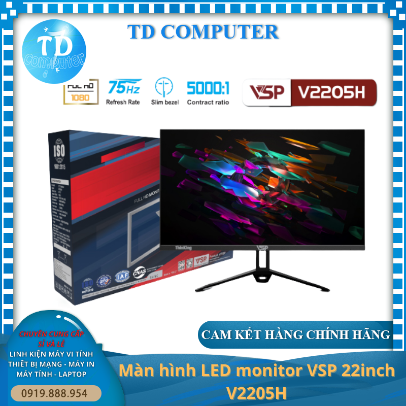Màn hình máy tính 22inch VSP V2205H - Hàng chính hãng TECH VISION phân phối