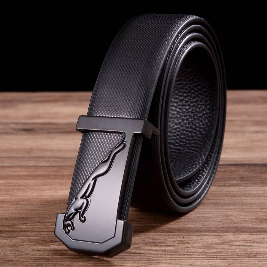 Men’s Leather Dress Belt Fashion Leather Waistband New Plate Buckle Belt Width:33mm