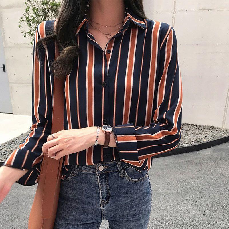 Áo sơ mi kẻ sọc dáng rộng vintage