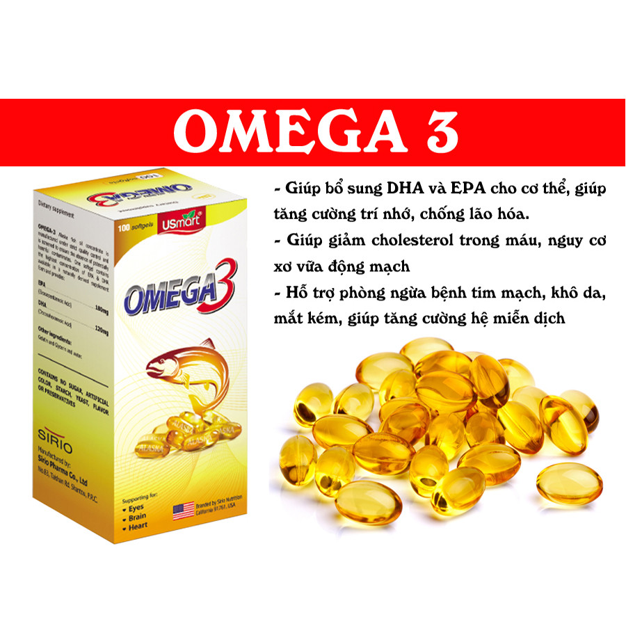 Thực Phẩm Chức Năng Viên nang mềm bổ sung DHA EPA Omega 3 Sirio Pharma (100 viên) Lọ cao