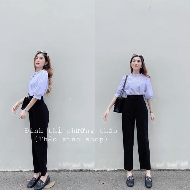 Quần baggy công sở, quần tây đi học cạp cao tôn dáng