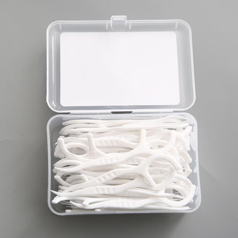 Hộp 50 Cây Tăm Chỉ Nha Khoa Tiệt Trùng Sợi Chỉ Mảnh 2In1 Bảo Vệ Răng Lợi Giúp Sạch Sẽ Không Gây Hôi Miệng Chuyên Dụng